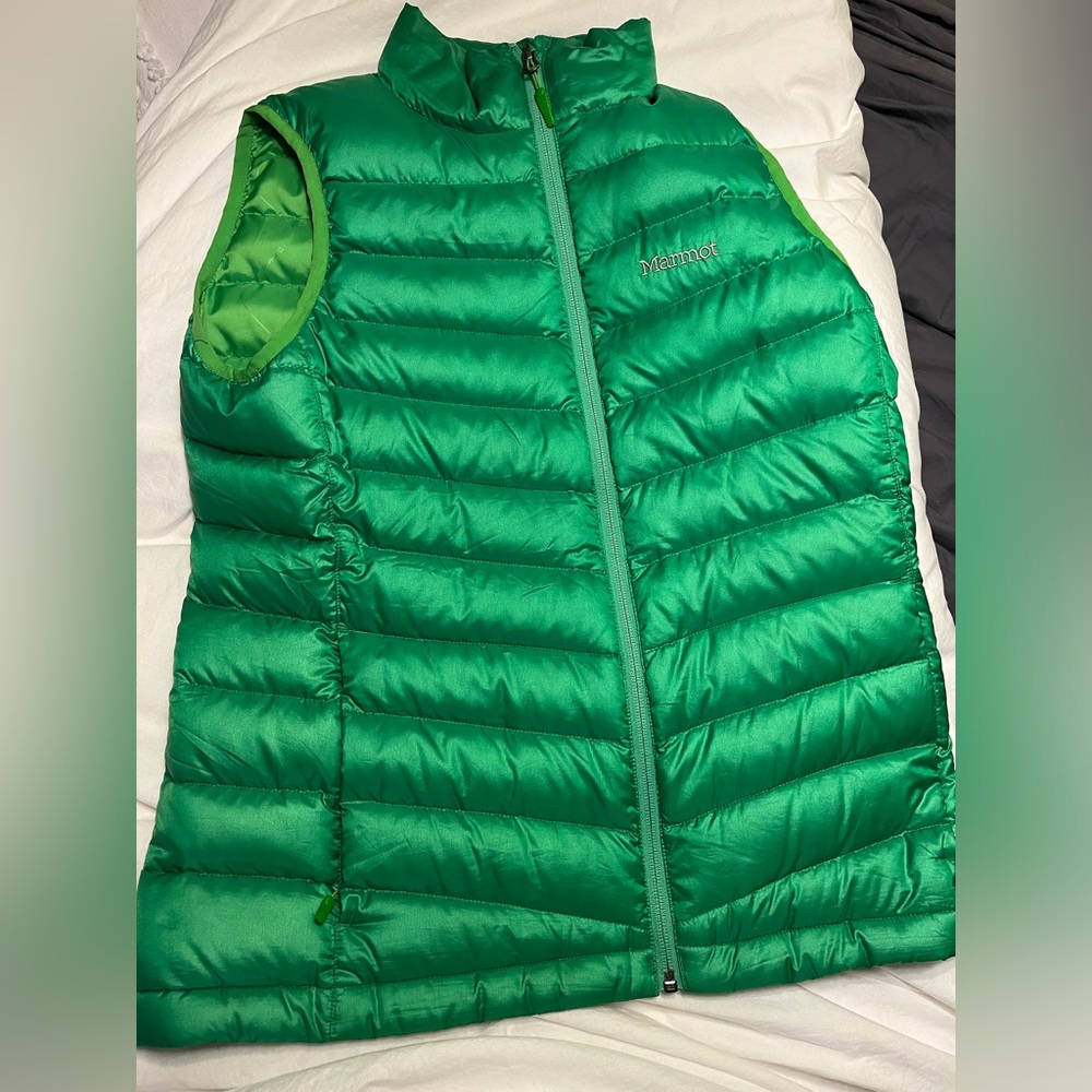 Marmot Green Quilted Down Vest